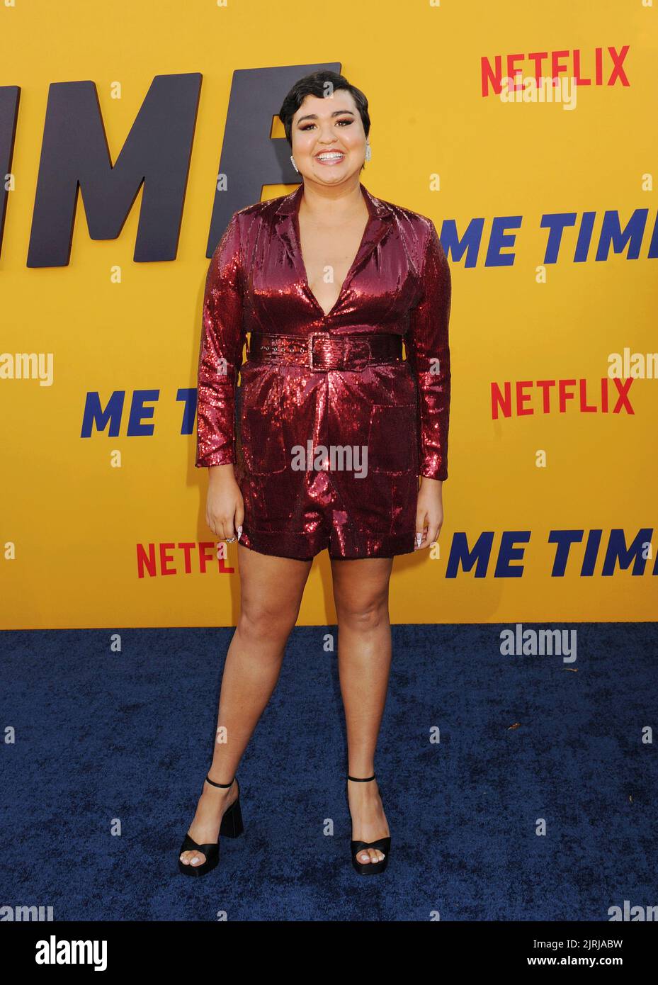 LOS ANGELES, CA - 23. AUGUST: Ilia Isorelys Paulino nimmt am 23. August 20 an der Los Angeles-Premiere von Netflix's 'Me Time' im Regency Village Theatre Teil Stockfoto