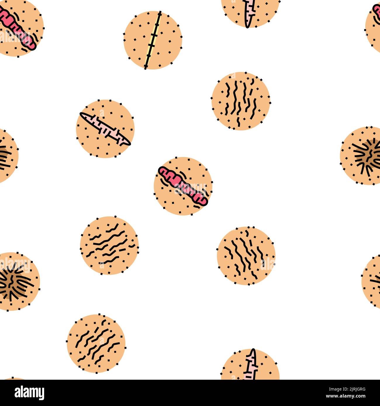 Narbe nach Trauma oder Chirurgie Vektor nahtloses Muster Stock Vektor