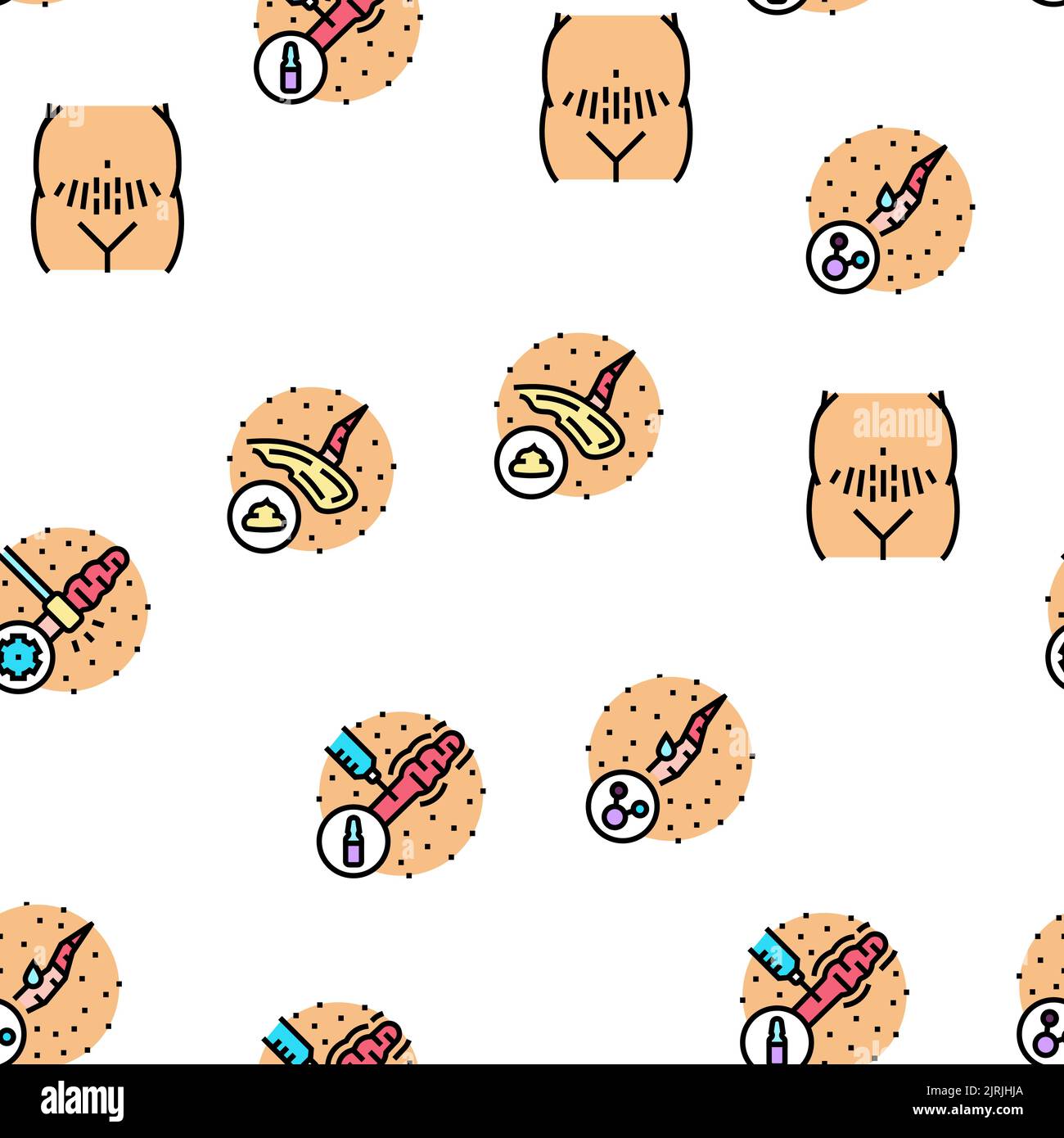 Narbe nach Trauma oder Chirurgie Vektor nahtloses Muster Stock Vektor