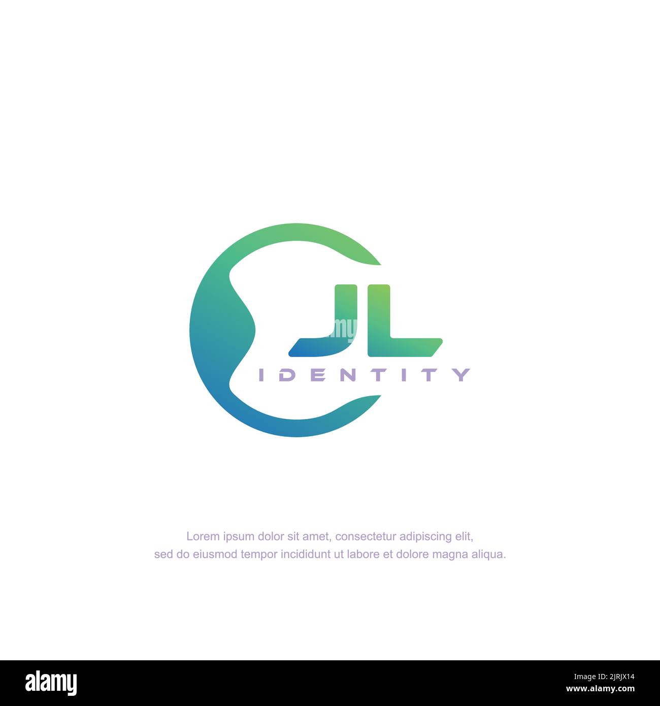 JL Anfangsbuchstabe kreisförmige Linie Logo Vorlage Vektor mit Farbverlauf Stock Vektor