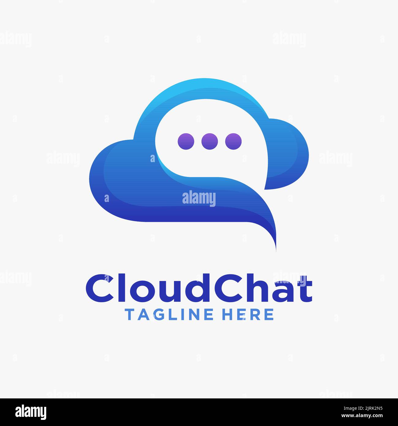 Design des Cloud-Chat-Logos Stock Vektor
