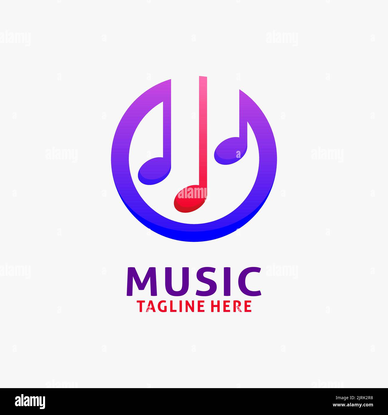 Logo-Design für Musiknoten Stock Vektor