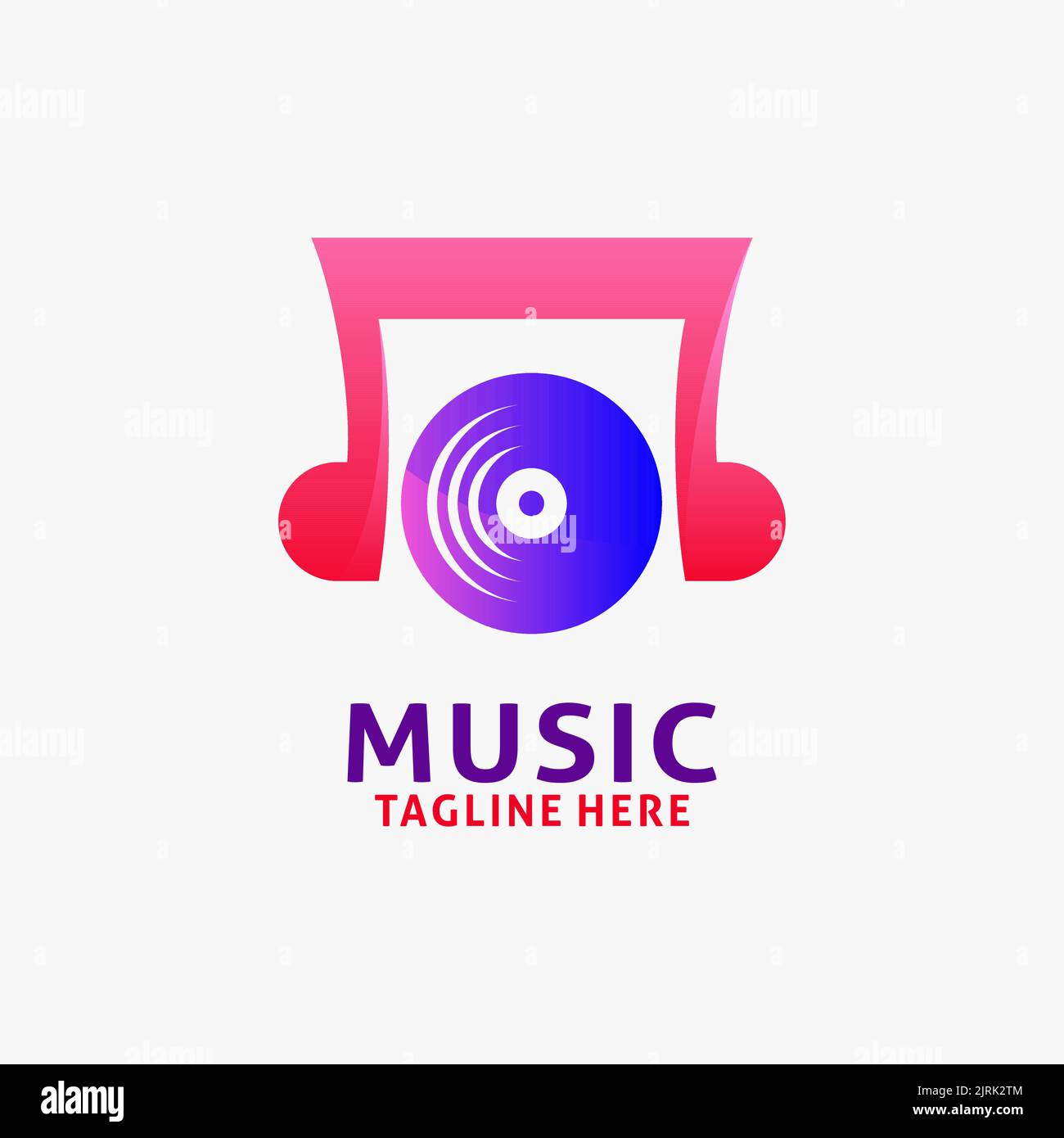 Logo-Design für Musikwiedergabe Stock Vektor