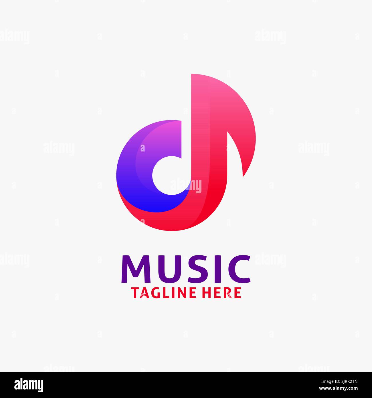 Logo-Design für Musiknoten Stock Vektor