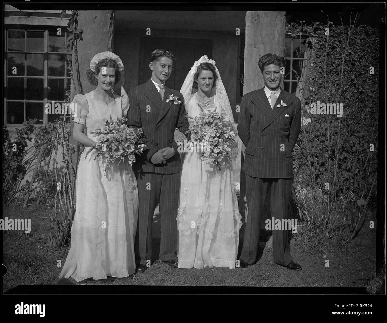 Karaitiana Wedding, Upper Hutt - Haupthochzeit, 02. August 1947, Wellington, von J.W. Chapman-Taylor. Stockfoto