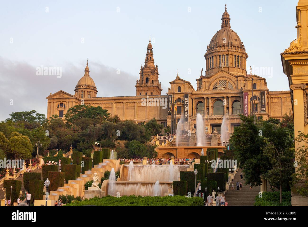 Der Nationalpalast von Montjuic in Barcelona Stockfoto