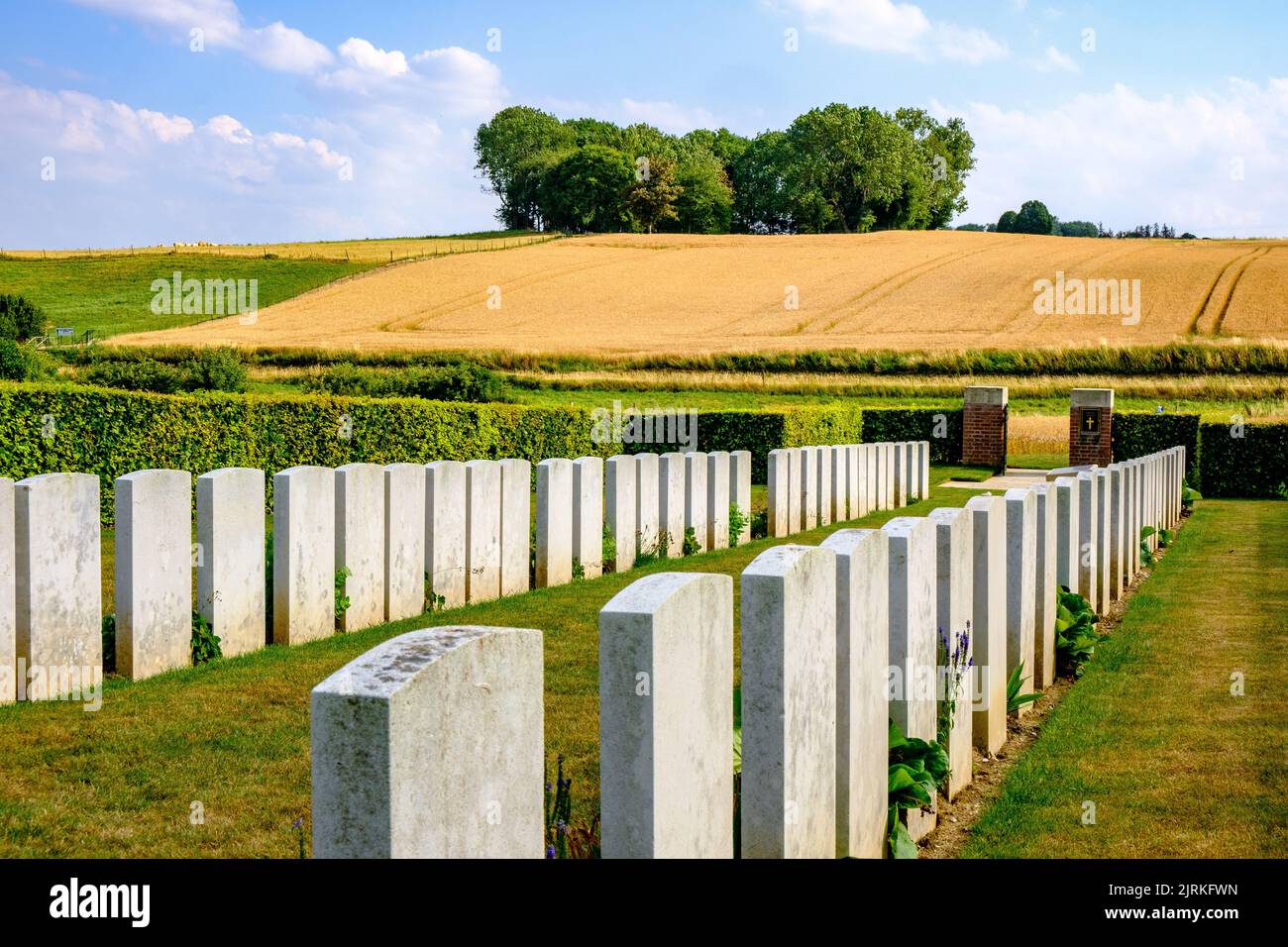 Beaumont Hamel Britischer Friedhof, Hawthorn Ridge Krater, Somme Stockfoto