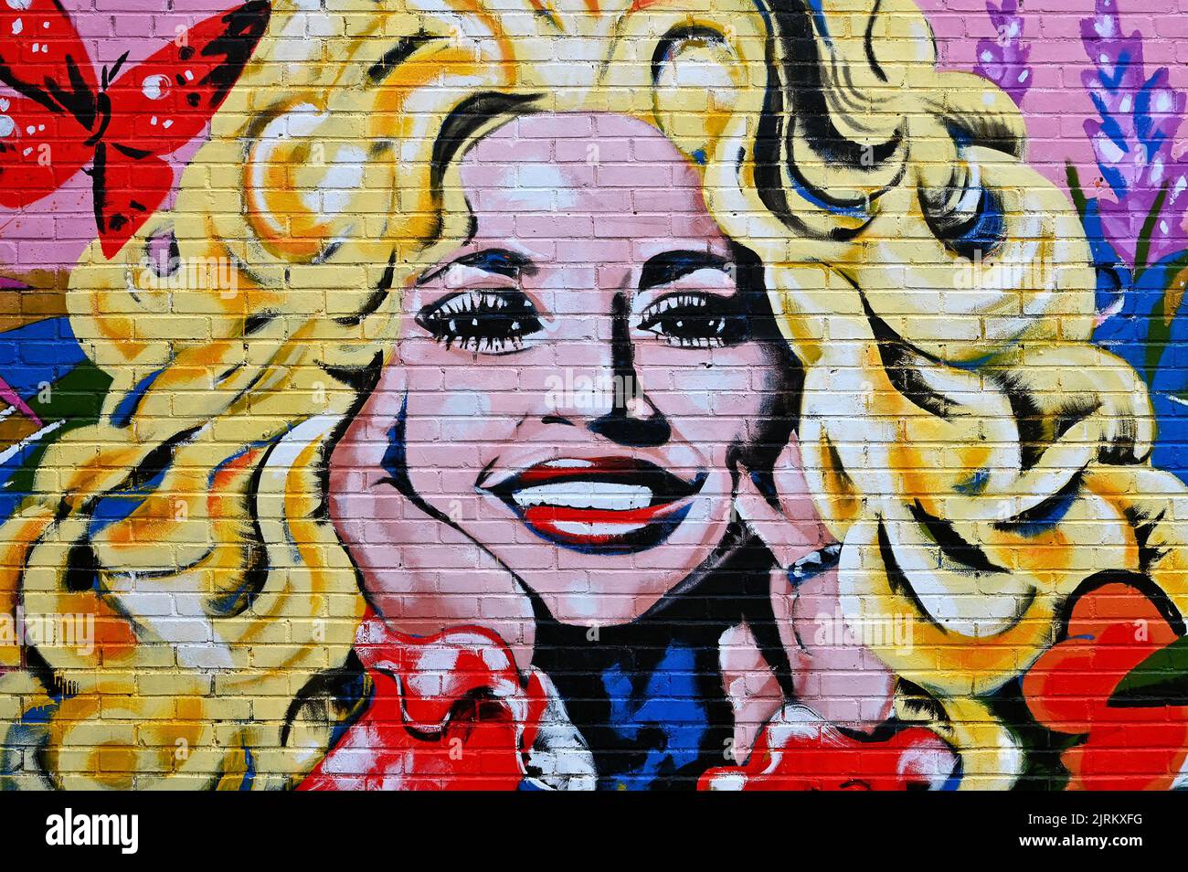 Dolly Parton WandgemŠlde in East-Nashville, Tennessee, Vereinigte Staaten von Amerika Stockfoto