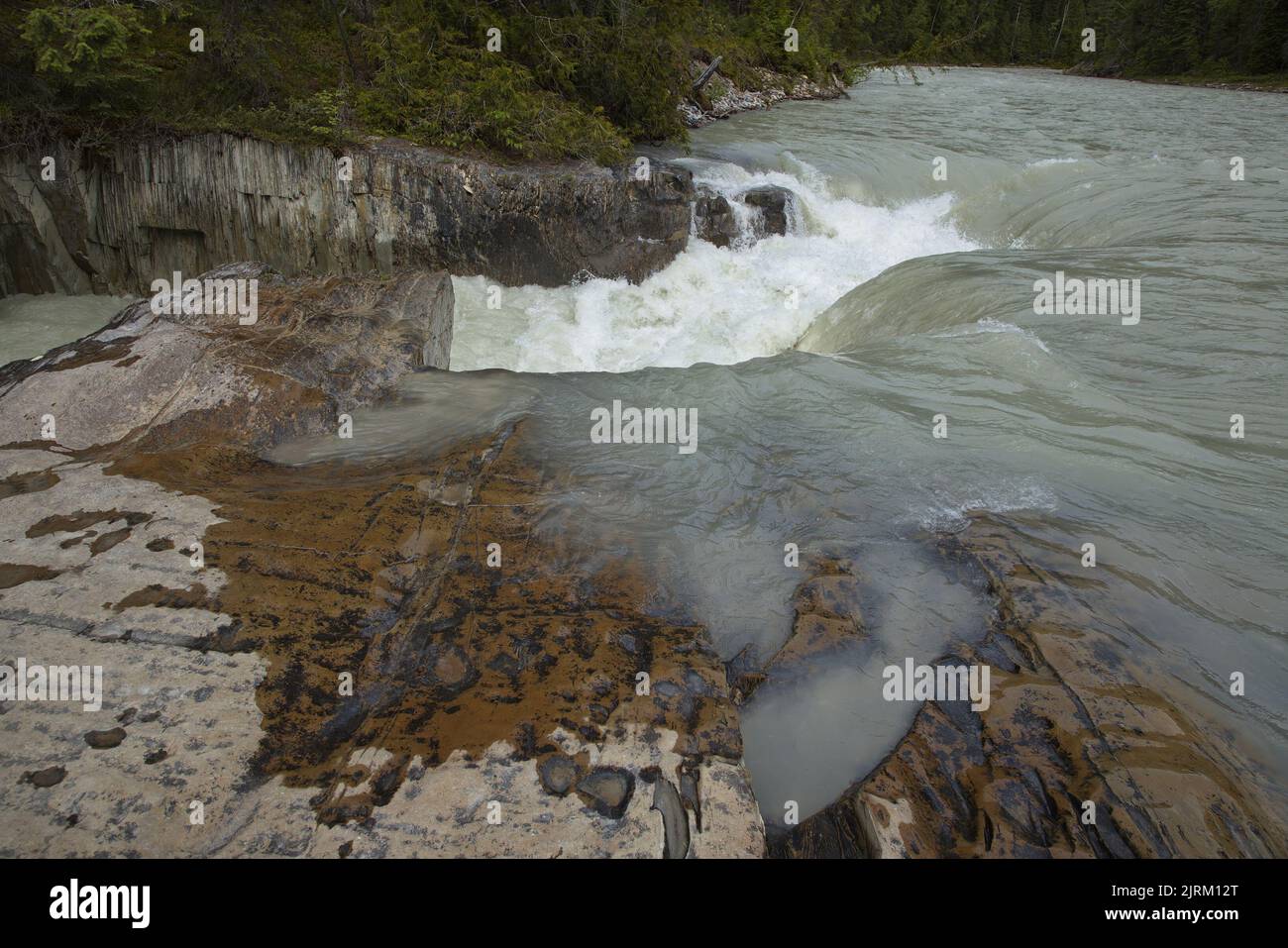 Thompson Falls am Blaeberry River in British Columbia, Kanada, Nordamerika Stockfoto