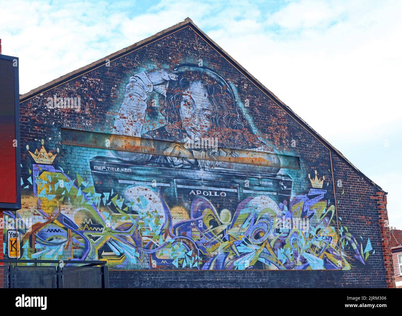 Apollo Gable End, Waterloo Rd - Street Artists Annual Blackpool Urban Art Festival 2013, FY4 1AD Stockfoto