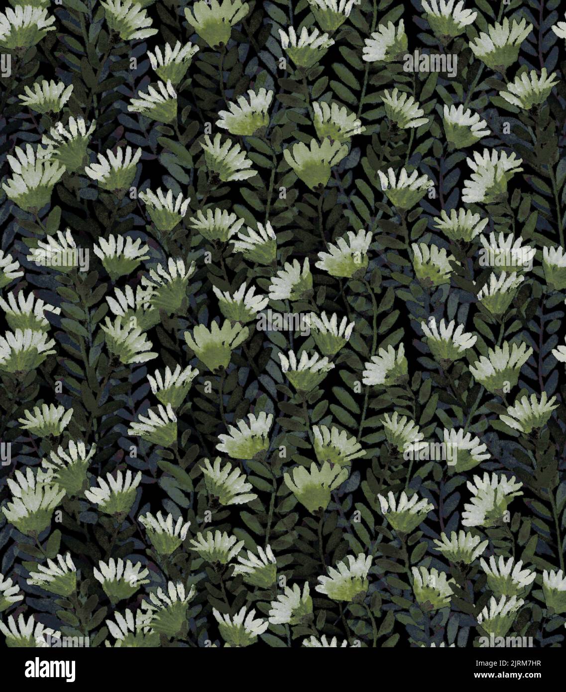 Nahtloses Muster mit handbemalten lilly-Blüten. Handgezeichnete Aquarell-Illustration.Lily Blumen. Grafische handgezeichnete Illustration, Vektor. Drucken, vint Stockfoto