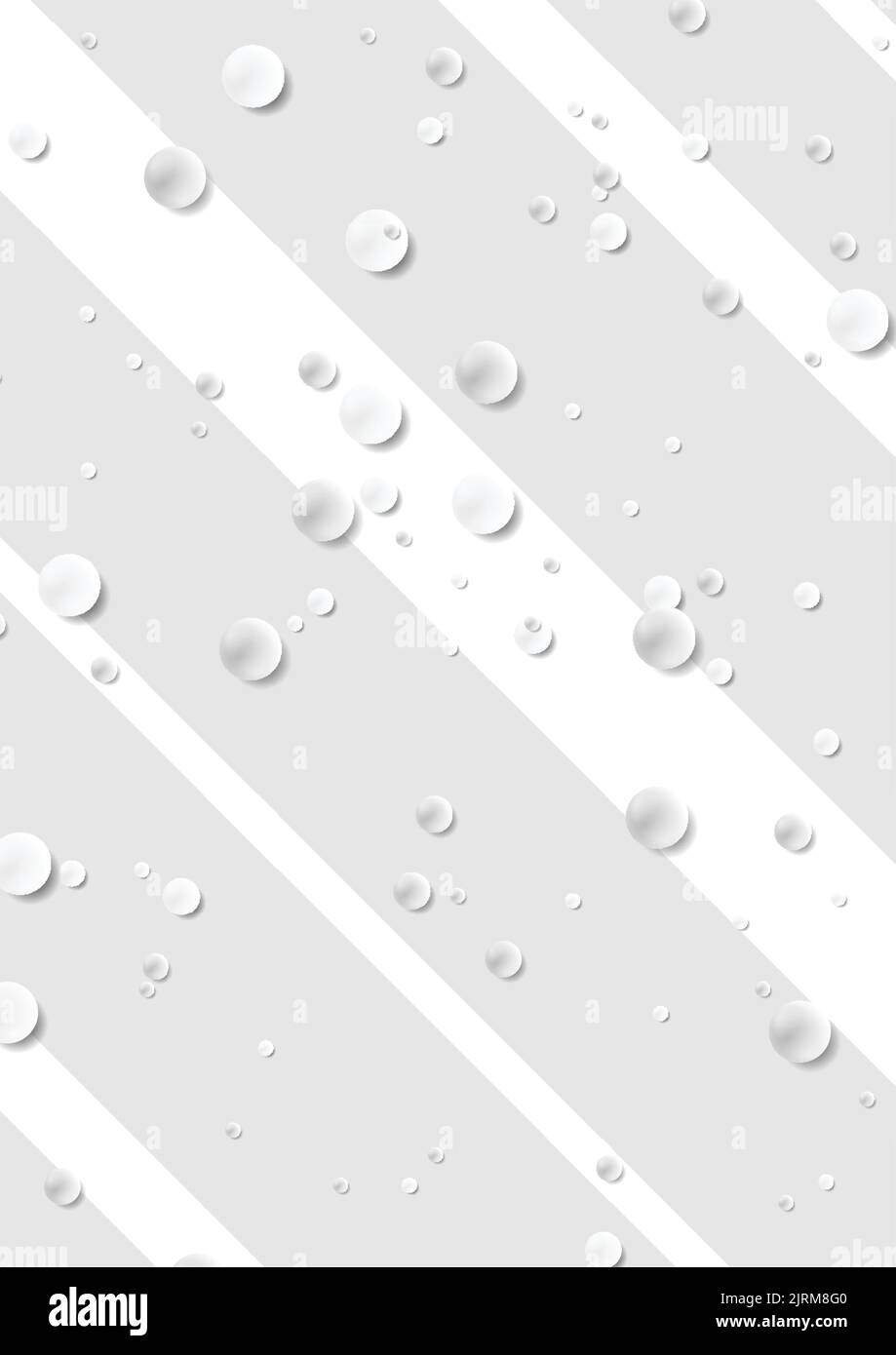 Grau und weiß gestreifter abstrakter Hintergrund mit Tropfen. Vektordesign Stock Vektor
