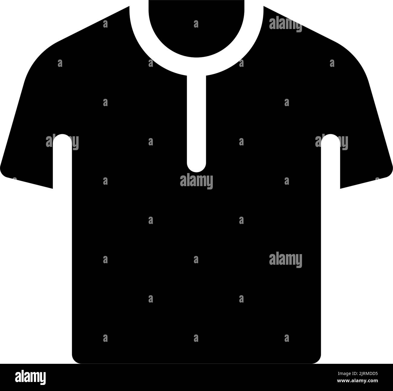 T-Shirt schwarzes Glyph ui-Symbol Stock Vektor