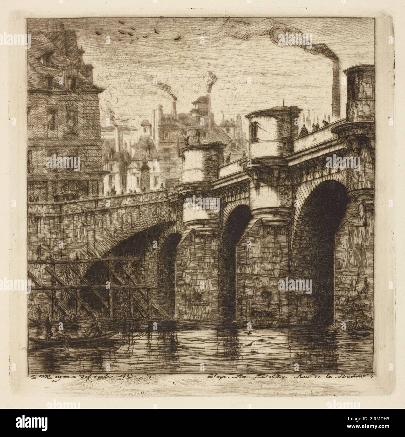 Le Pont-Neuf., 1853, Paris, von Charles Meryon. Geschenk von Sir John Ilott, 1962. Stockfoto