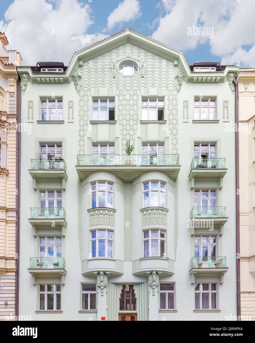 Schönes altes Haus in der Brehova Straße, Josefov, Jüdisches Viertel. Prag, Tschechische Republik Stockfoto