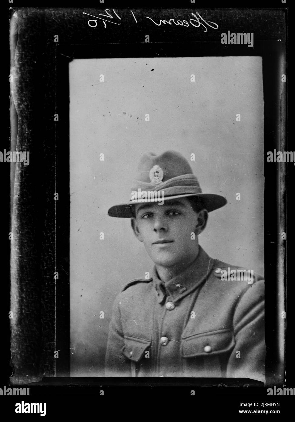 Kopie eines Portraits eines Soldaten mit der Aufschrift Hearn 1 12/10 vig Stockfoto