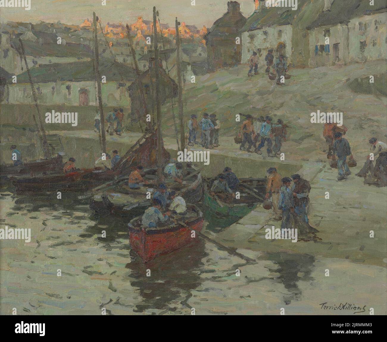 Fishermen at Sundown, Audierne, Bretagne, um 1912, von Terrick Williams. Geschenk von Frau und Frau Joseph, 1912. Stockfoto