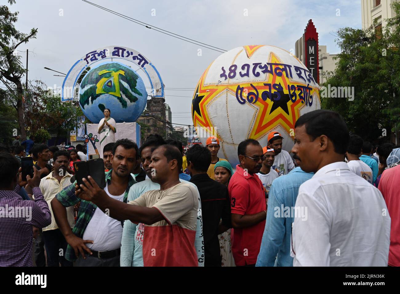 Kalkutta, Westbengalen, Indien - 21.. Juli 2022 : All India Trinamool Congress Party, AITC oder TMC, auf der Ekushe July, Shadid Dibas, Martyrs Day Kundgebung. Enthu Stockfoto