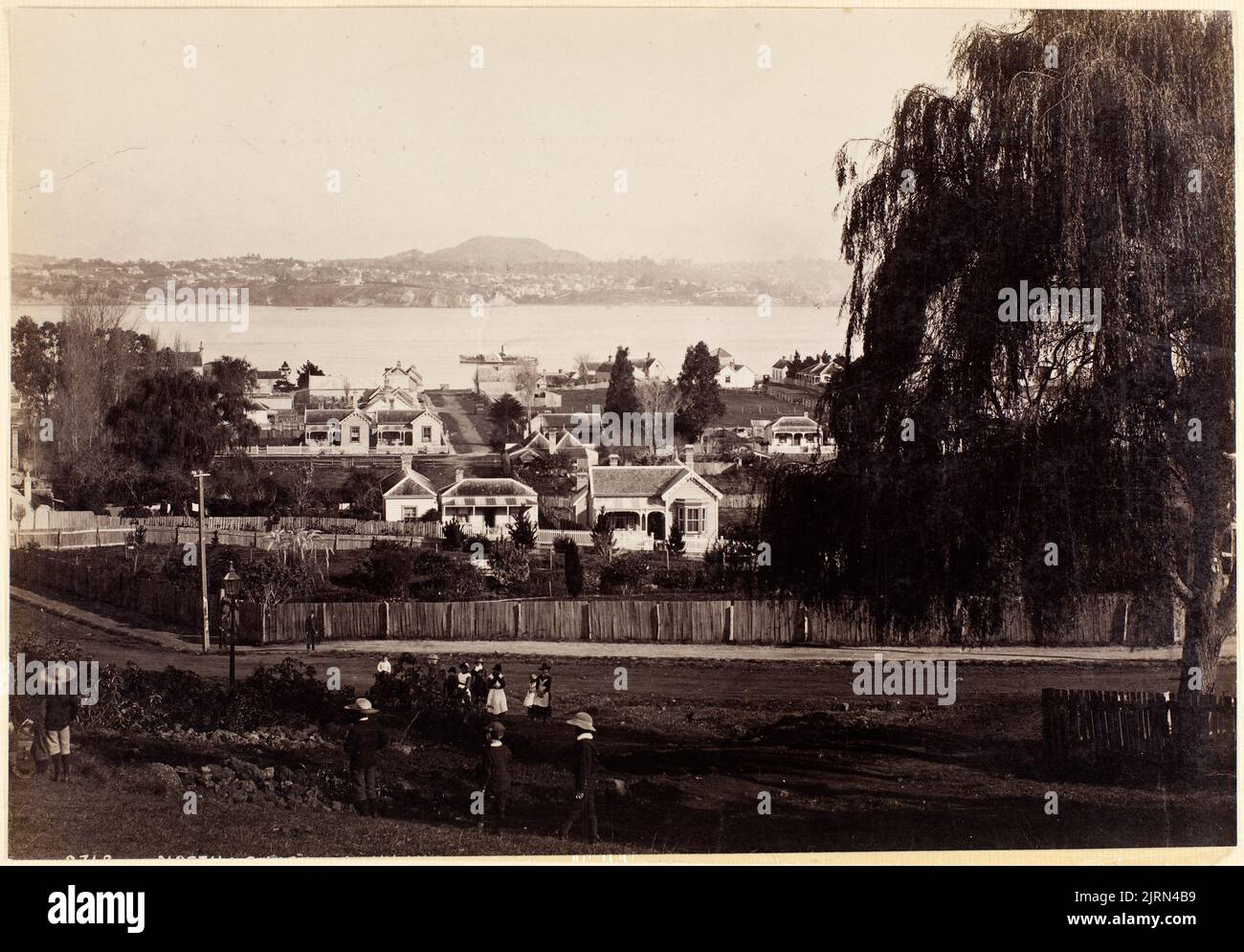 Unleserlicher Titel, Ende des 19. Jahrhunderts oder Anfang des 20. Jahrhunderts, Dunedin, von Burton Brothers. Stockfoto