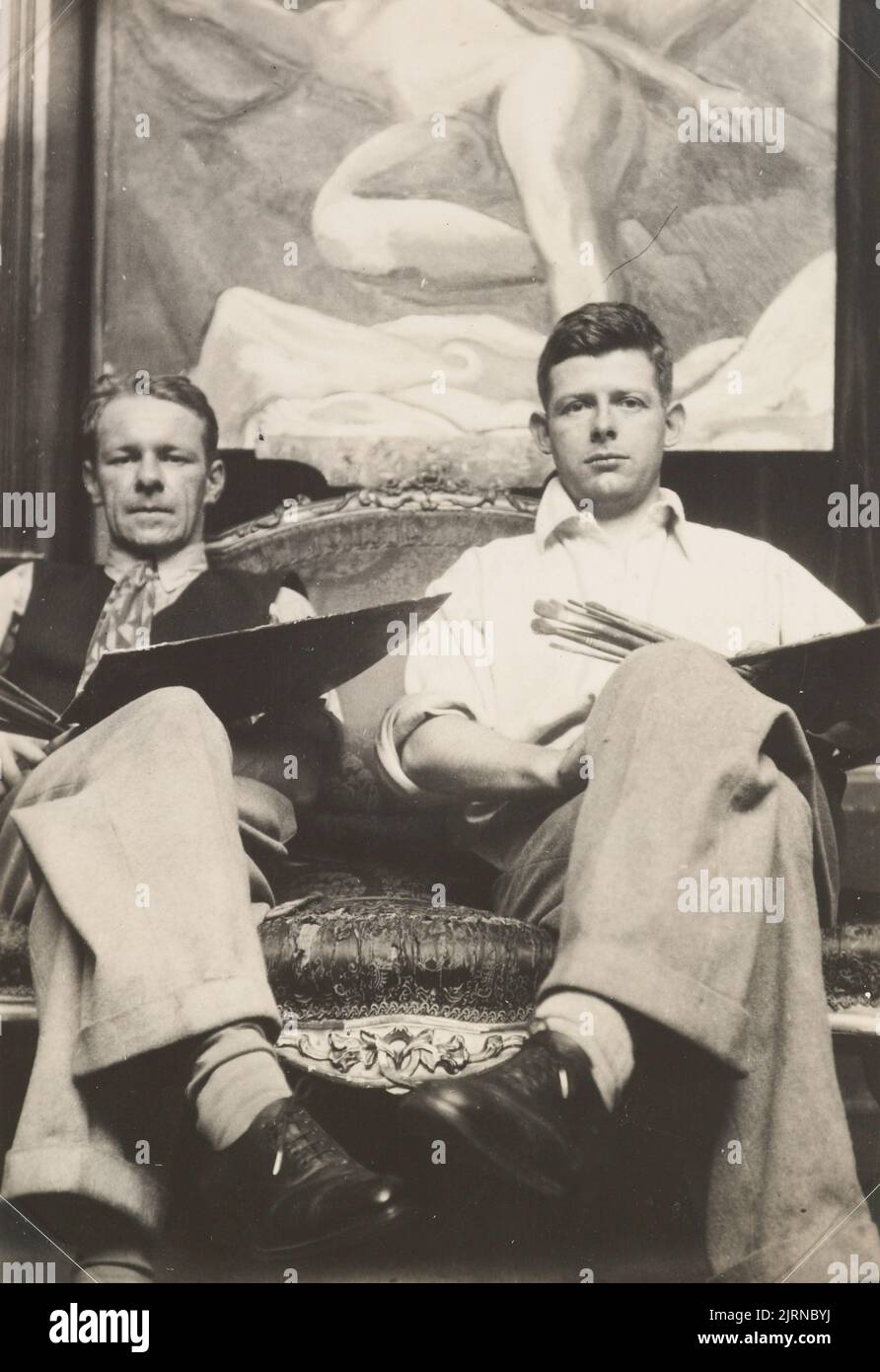 Seddon Maclaren und James Boswell in Boswell's Studio, Fitzroy Street, London, 1930, London, Von Eric Lee-Johnson. Stockfoto