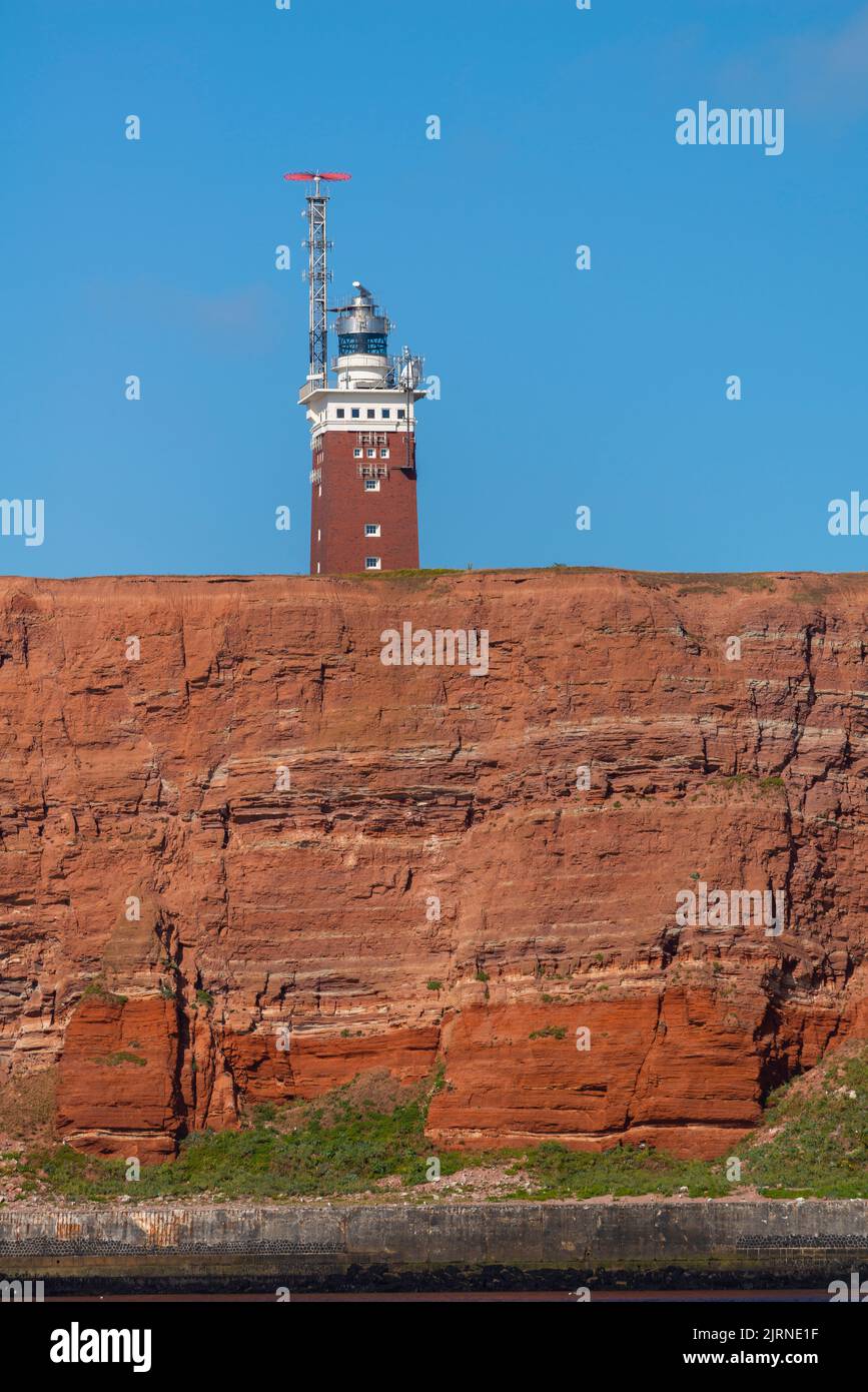 Rote Sandsteinklippe auf der Hochseeinsel Helgoland, Nordsee, Kreis Pinneberg, Schleswig-Holstein, Norddeutschland, Mitteleuropa Stockfoto