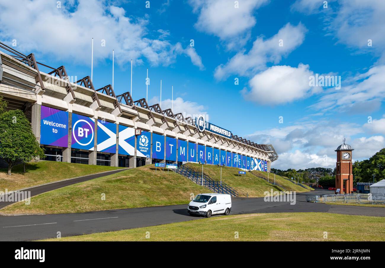 Ansicht der Sitzstände, BT Murrayfield Rugby Ground Stadium, Edinburgh, Schottland, Großbritannien Stockfoto