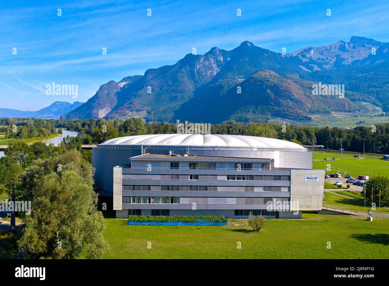 UCI World Cycling Center (WCC), Sitz der Internationalen Radsportunion (UCI), Aigle, Schweiz Stockfoto