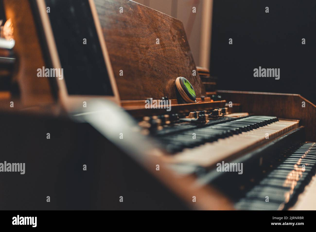 Eine Nahaufnahme eines digitalen Klaviers Stockfoto
