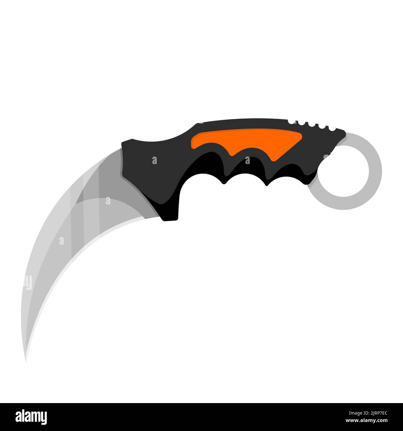 Karambit-Messer. Niedliches Karambit-Messer isoliert auf weißem Hintergrund. Vektorgrafik Stock Vektor