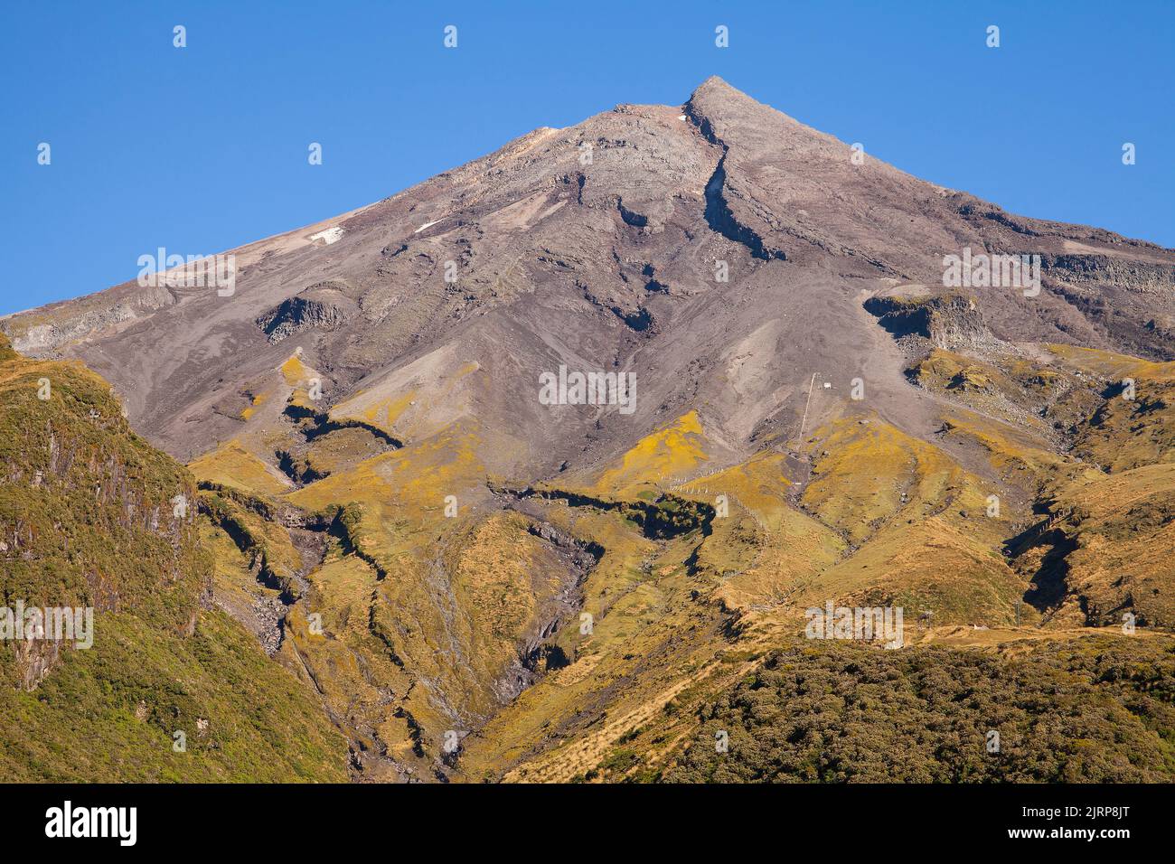 Nahaufnahme des Mt. Taranaki im Egmont National Park auf der Nordinsel Neuseelands Stockfoto