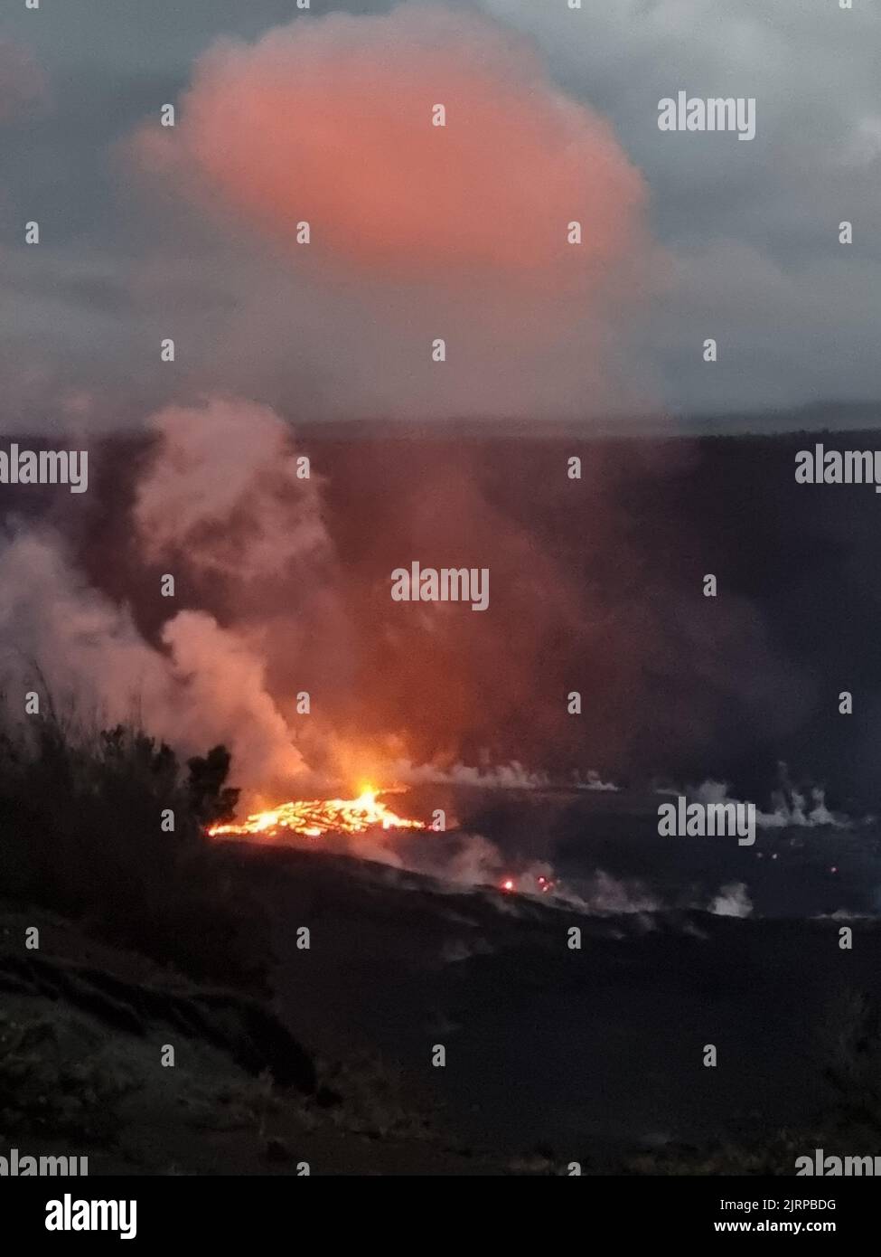 Der Unglaubliche Vulkanausbruch Des Kilauea Big Island Hawaii Stockfoto