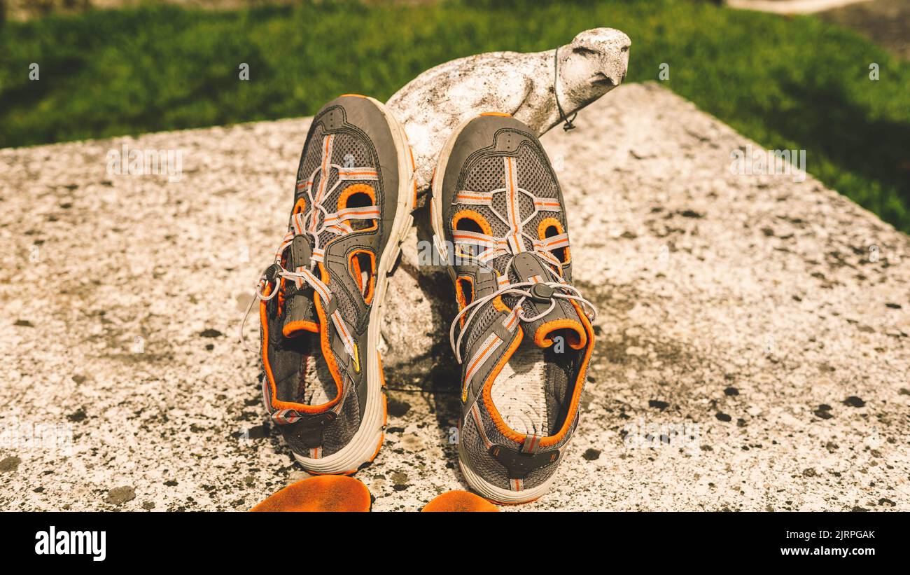 calzado deportivo secandose Stockfoto