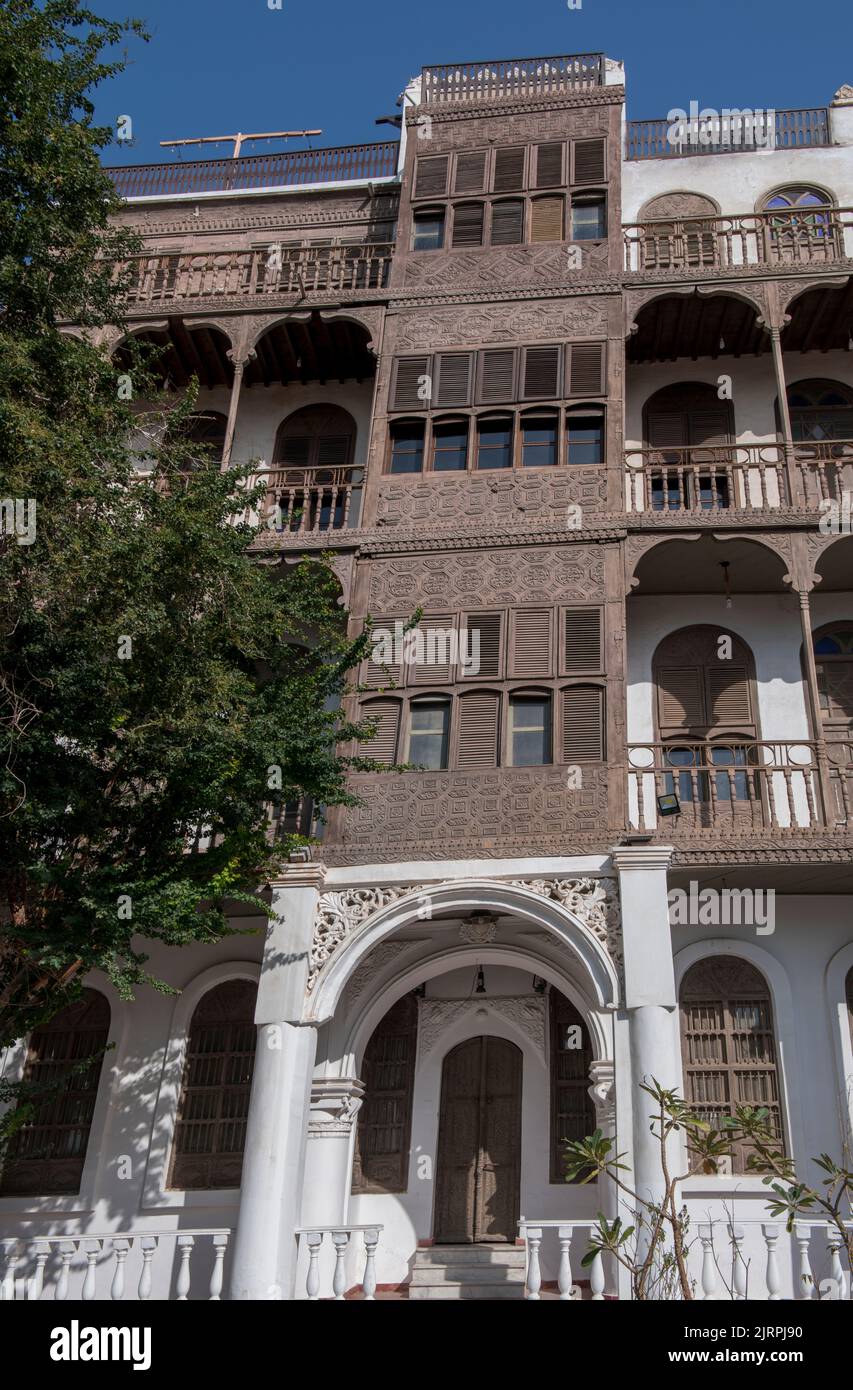 Fassade Shahbatly House Historic Al Balad District Jeddah Saudia Arabia Stockfoto