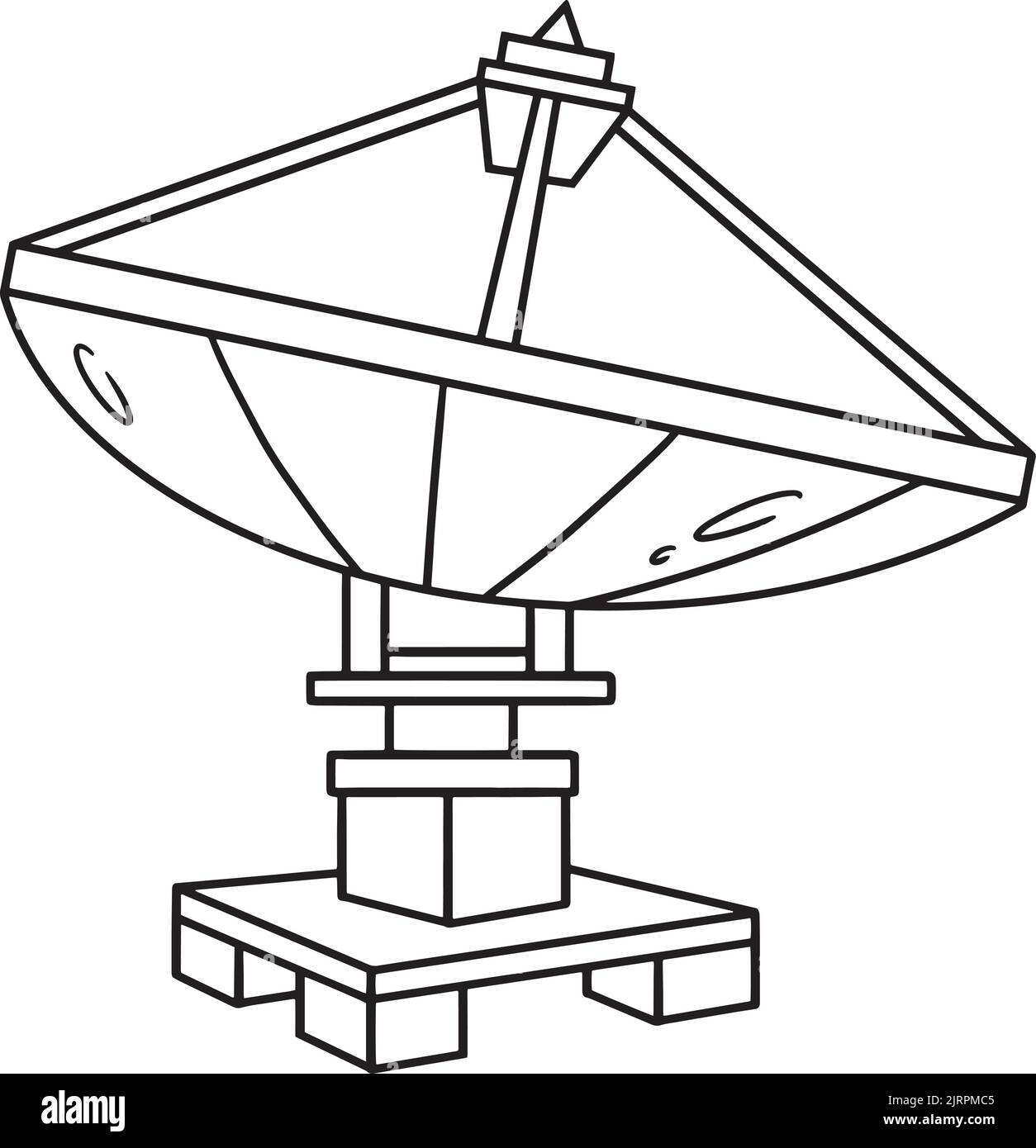 Space Radar Satellite Isolated Coloring Page Stock Vektor