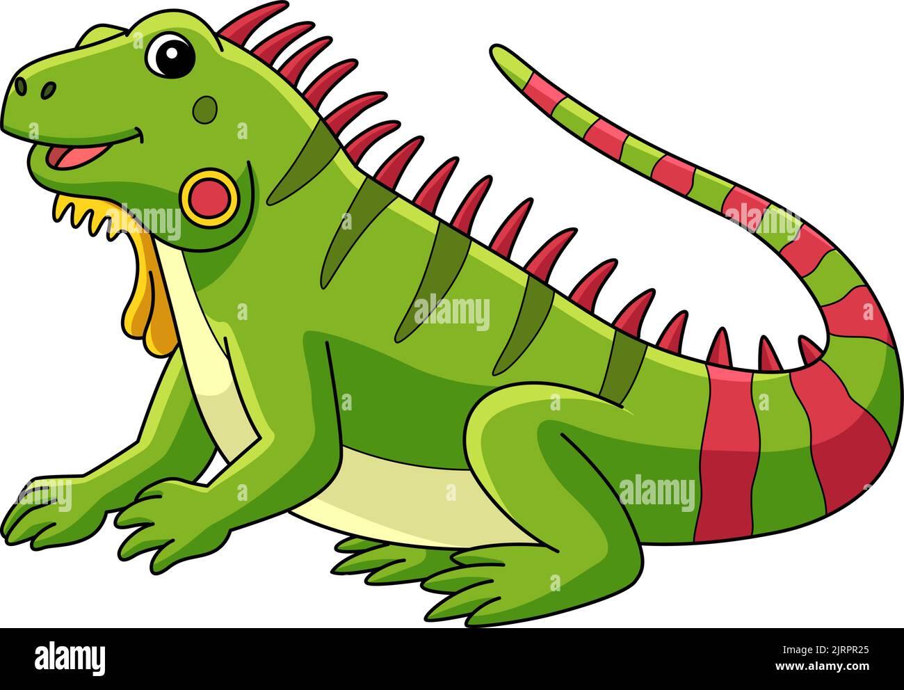 Iguana Tier Cartoon Farbige Cliparte Illustration Stock Vektor