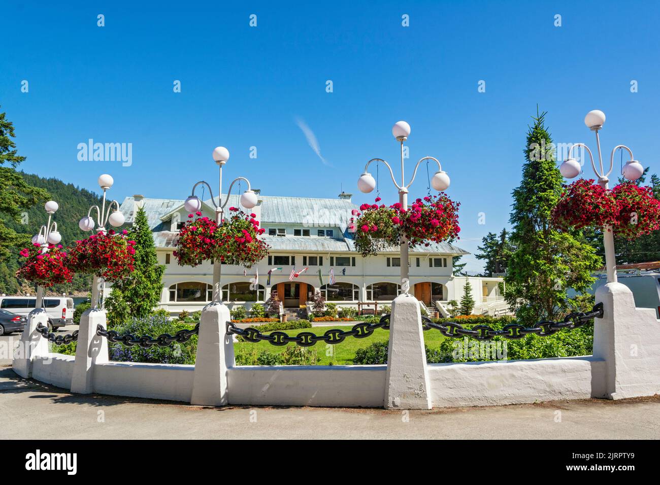 Washington, San Juan Islands, Orcas Island, Rosario Resort & Spa, Moran Mansion, erbaut 1906-09 Stockfoto