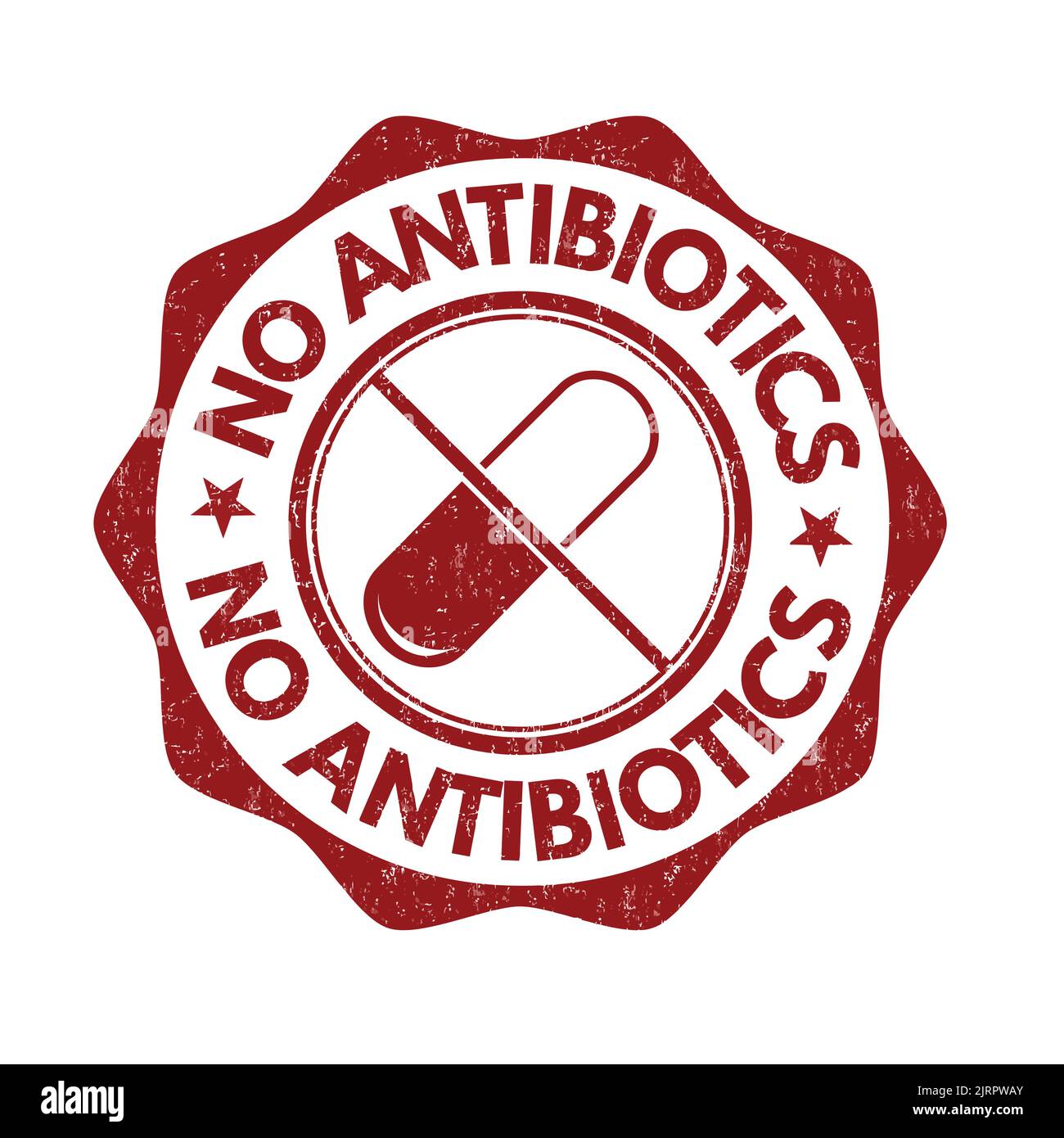 Keine Antibiotika grunge Gummistempel auf weißem Hintergrund, Vektor-Illustration Stock Vektor