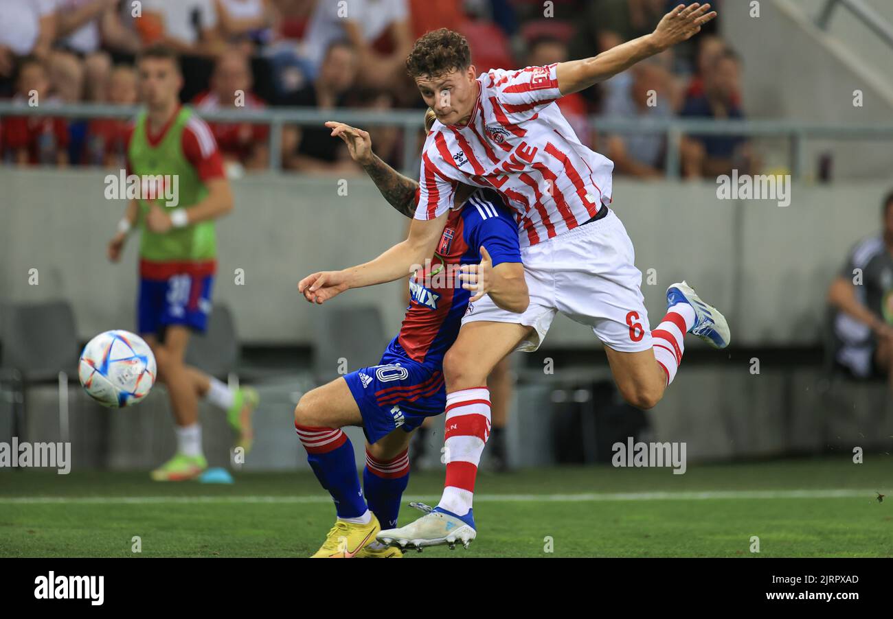 25. August 2022, Ungarn, Székesfehérvár, UEFA Europa Conference League Qualifying, Mol Fehervar FC - FC Köln, 4. Runden, Eric Martel, Credit: Gabriella Barbara, Alamy Live News. Stockfoto