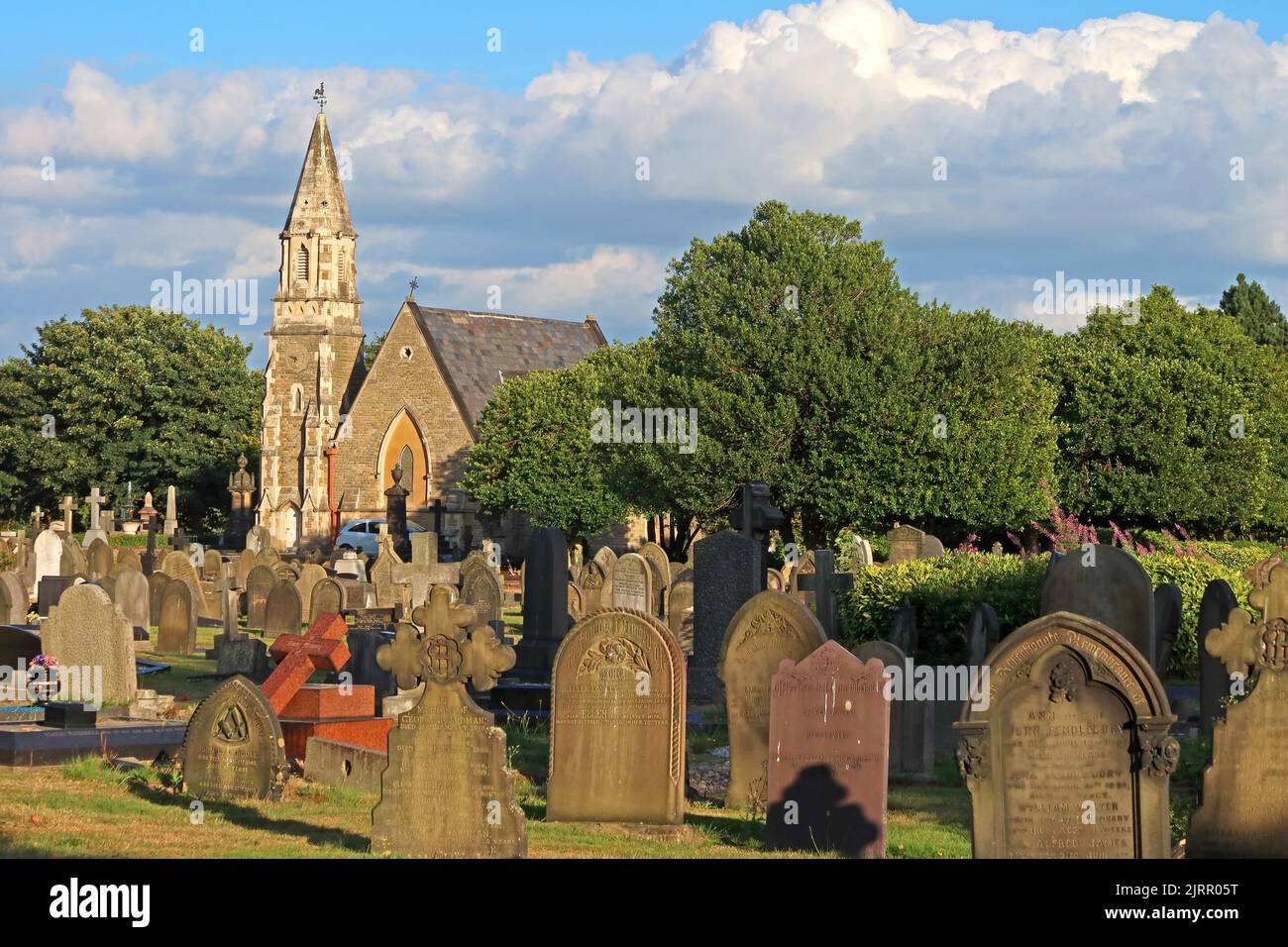Kapelle auf dem Warrington Friedhof, Manchester Rd, Warrington, Cheshire, England, UK, WA1 3BG Stockfoto