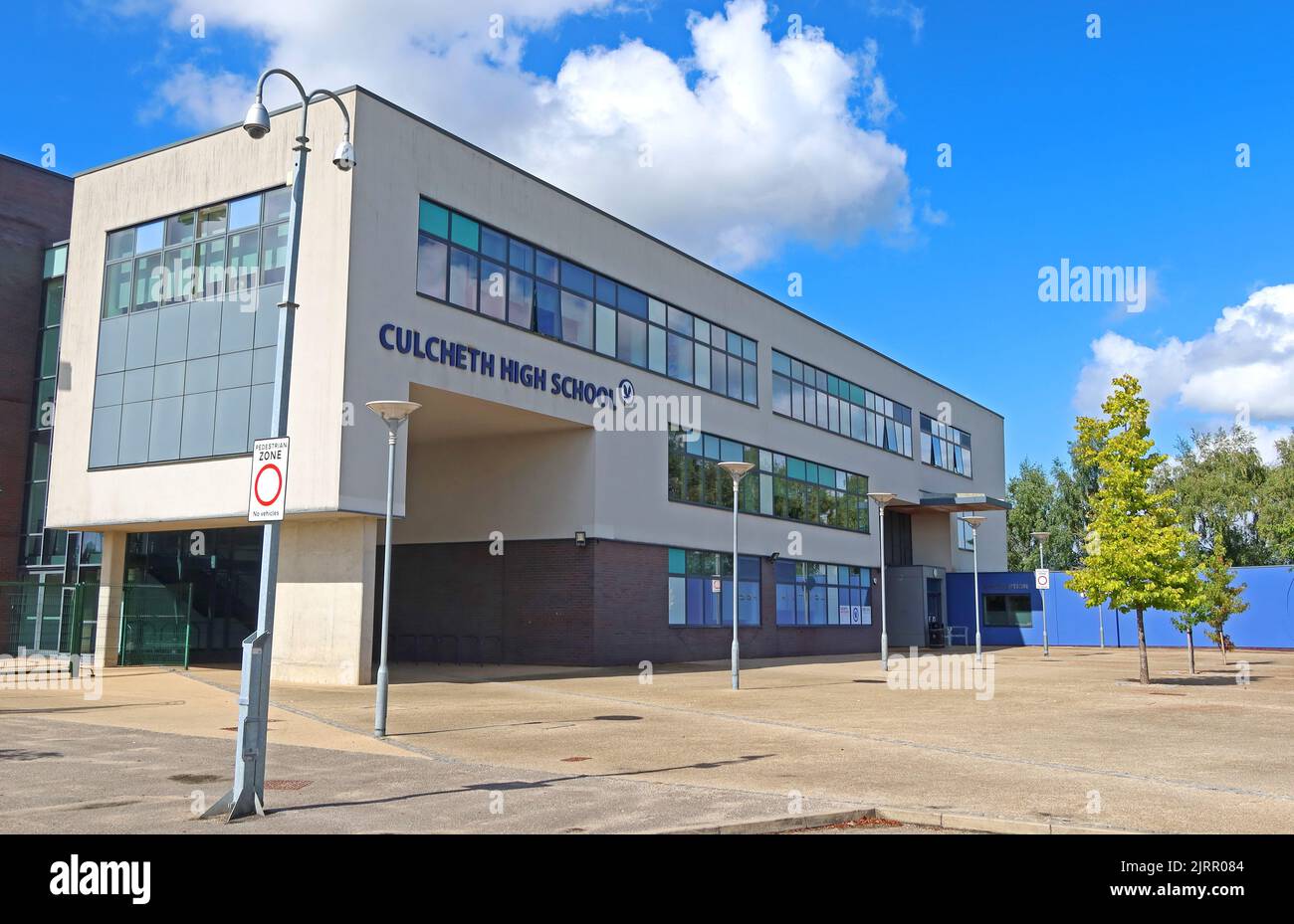 Hauptgebäude der High School, Warrington Rd, Culcheth, Warrington, Ches hire, ENGLAND, GROSSBRITANNIEN, WA3 5HH Stockfoto