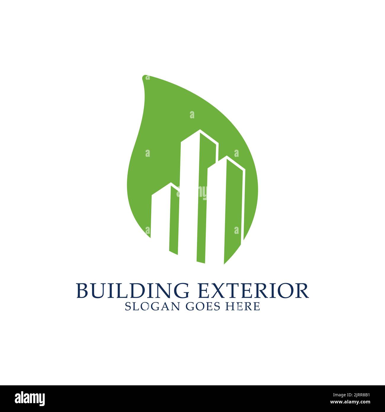 Green Apartment Logo Design, Gebäude außen Logo Vektor. Gut für Bau, Immobilien, Wolkenkratzer und Firmenlogo Vorlage Stock Vektor