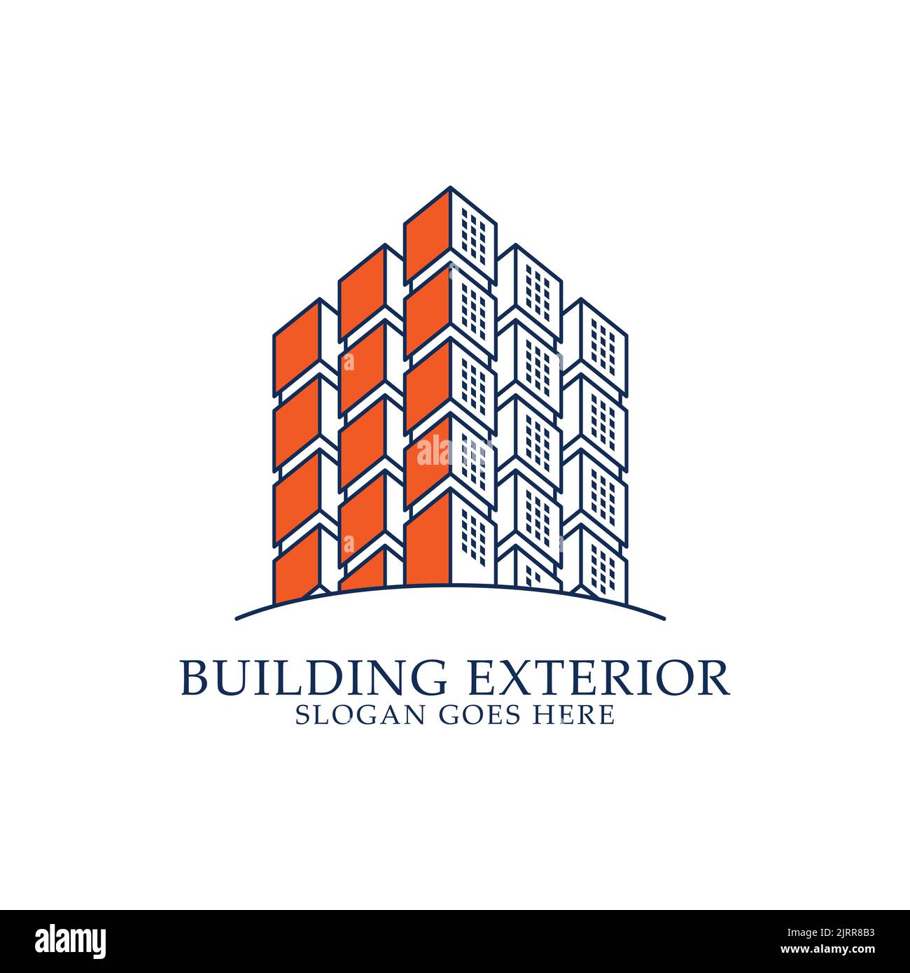 Modernes Apartment-Logo-Design, Gebäude außen Logo-Vektor. Gut für Bau, Immobilien, Wolkenkratzer und Firmenlogo Vorlage Stock Vektor
