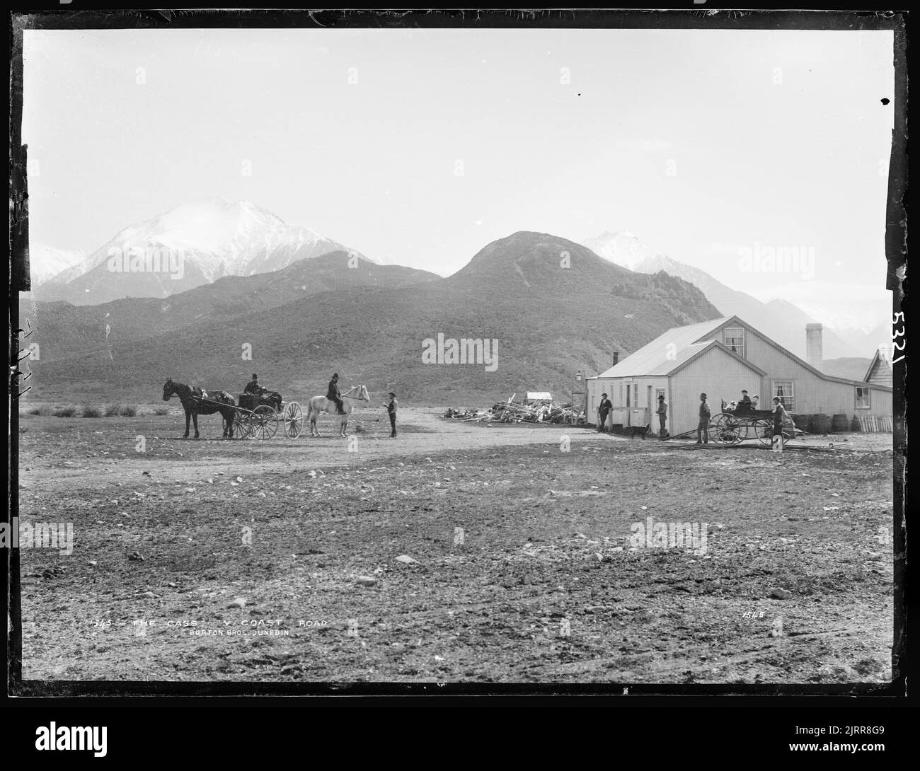 The Cass, West Coast Road, 1880-1883, Dunedin, von Burton Brothers. Stockfoto