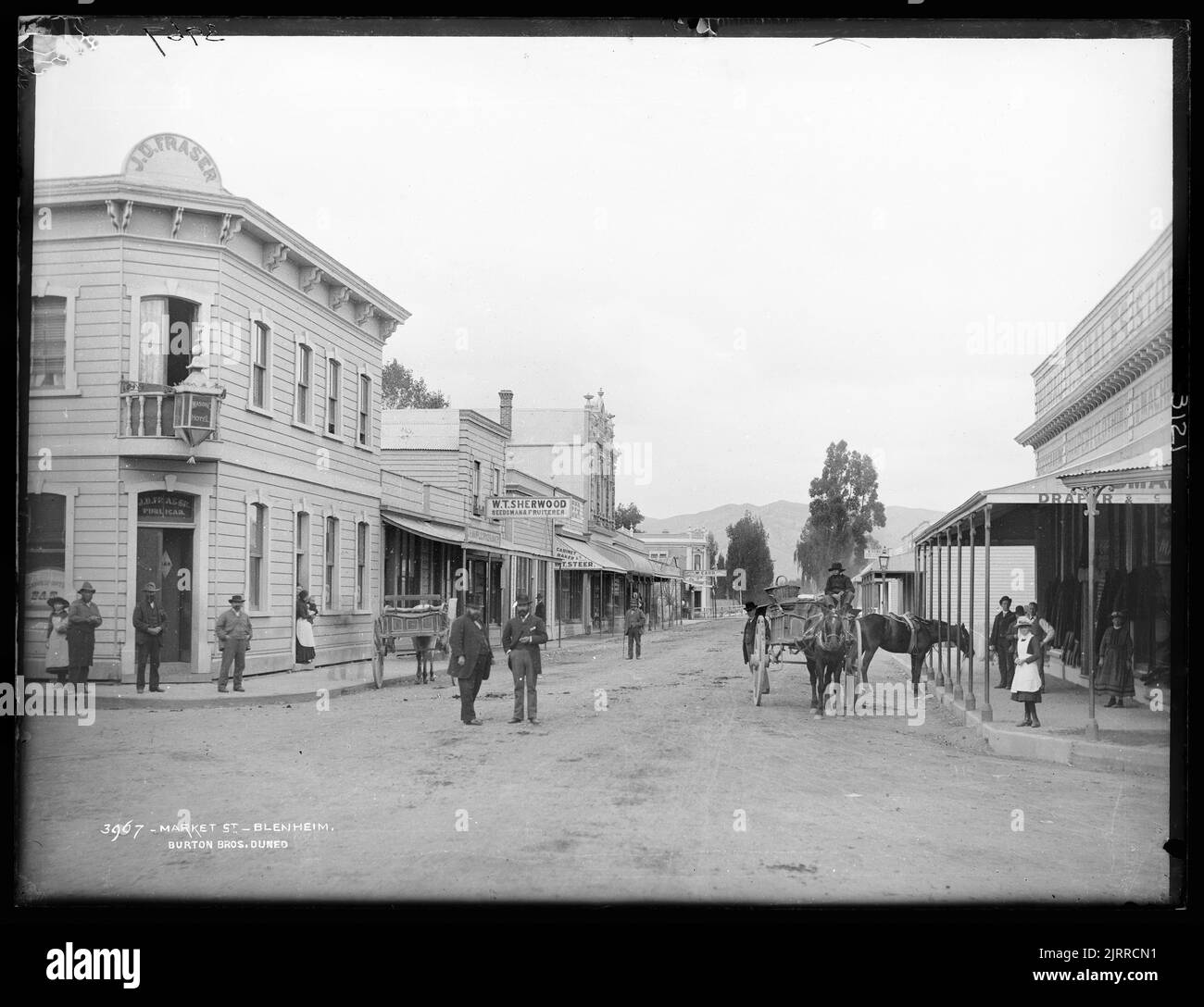 Market Street, Blenheim, Blenheim, von Burton Brothers. Stockfoto