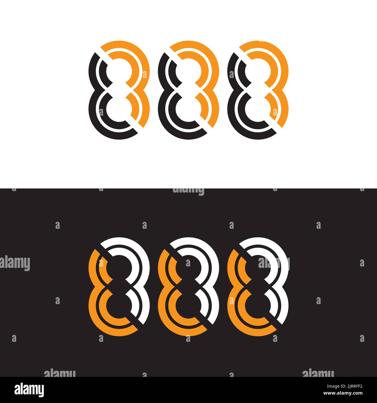 888 Vektor-Logo-Design. Stock Vektor