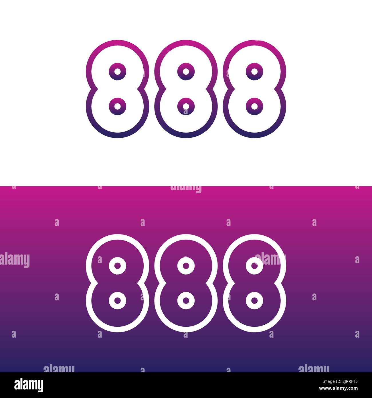 888 Vektor-Logo-Design. Stock Vektor