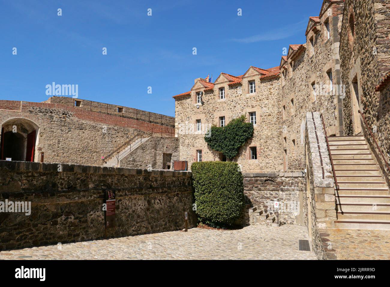 Collioure (Südfrankreich): Das königliche Schloss, Gebäude, das als nationales historisches Wahrzeichen (französisches 'Monument historique') registriert ist. Stockfoto