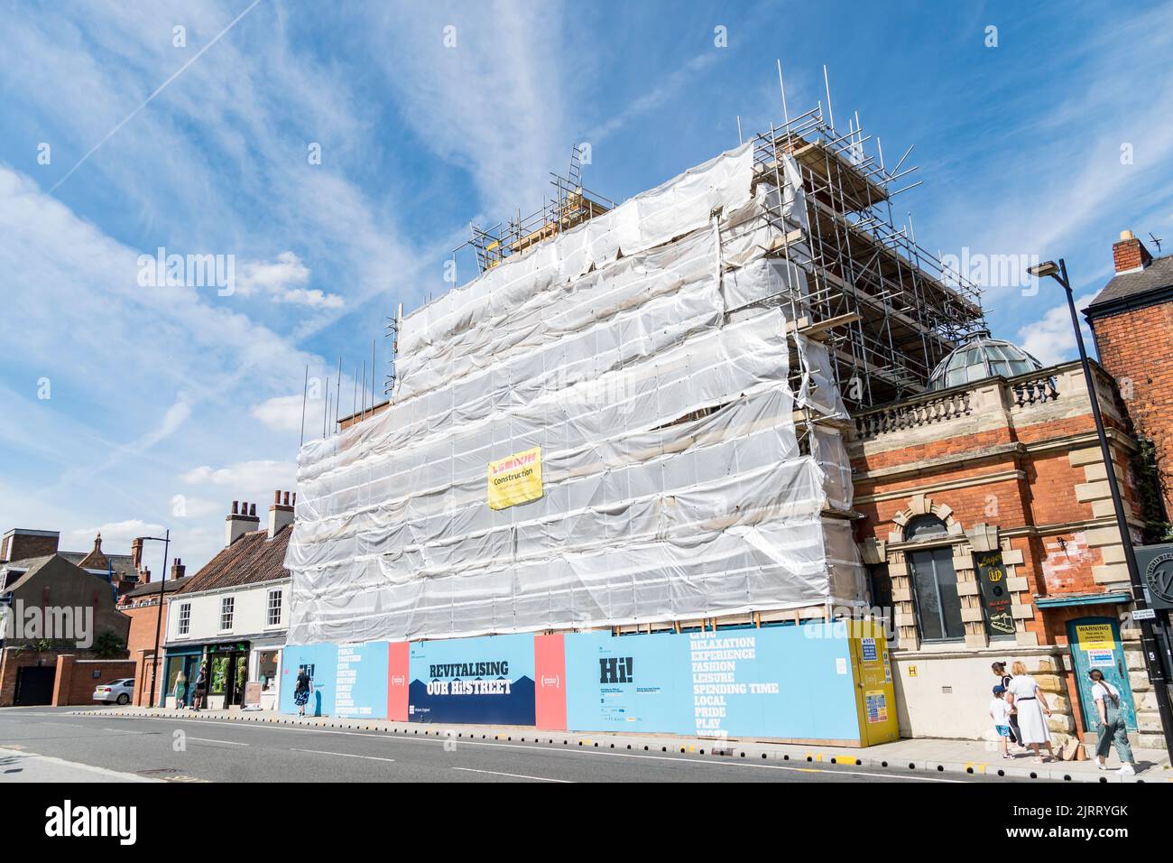 Renovierung des alten Gebäudes St Mary's Street Lincoln City 2022 Stockfoto