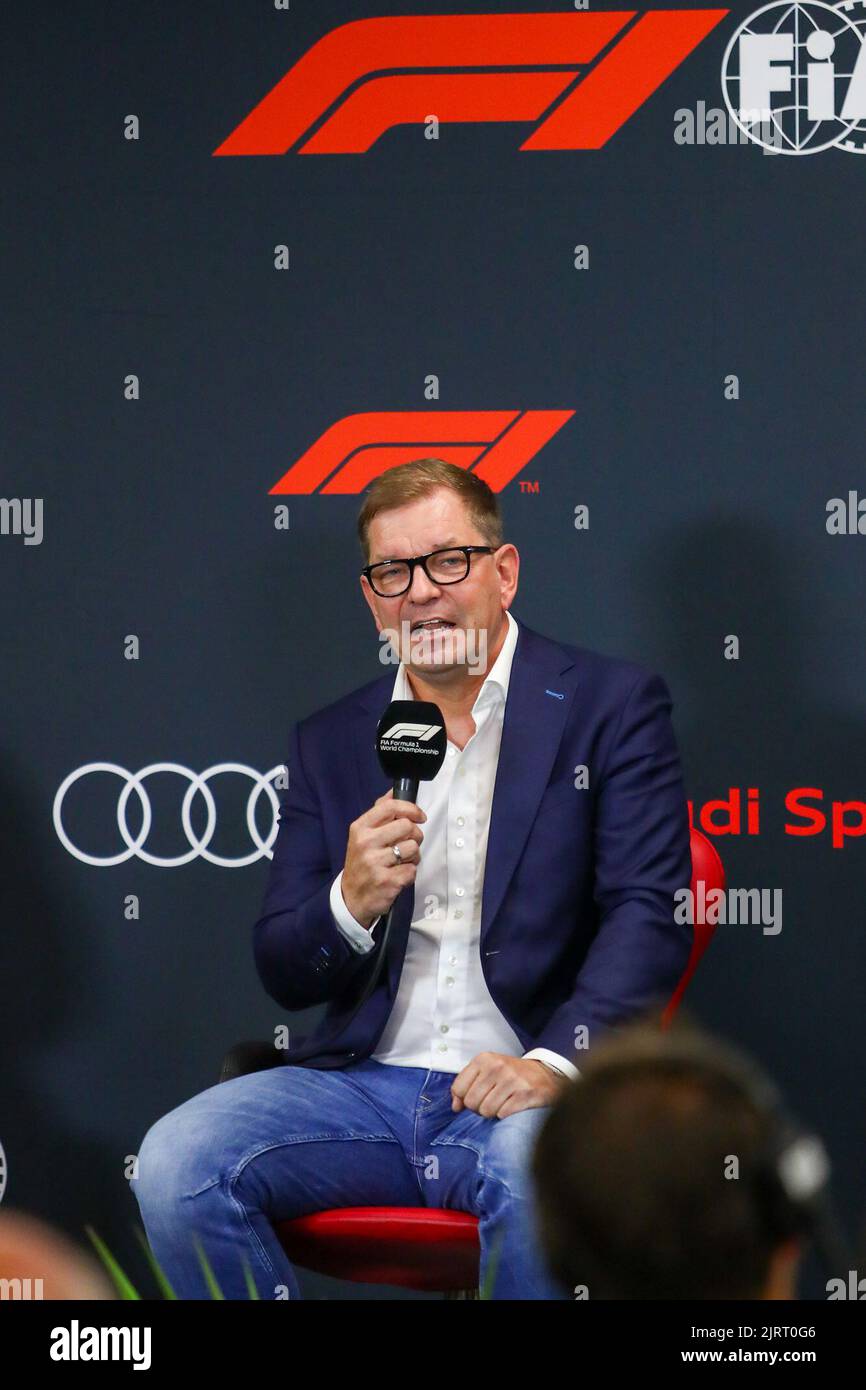 Spa, Belgien. 26. August 2022. Circuit National de Francorchamps, Francorchamps - SPA, Belgien, 26. August 2022, Markus Duesmann, CEO DER AUDI AG während DER FORMEL 1 ROLEX BELGIAN GRAND PRIX 2022 FREE PRACTICE - Formel 1 Championship Credit: Live Media Publishing Group/Alamy Live News Stockfoto