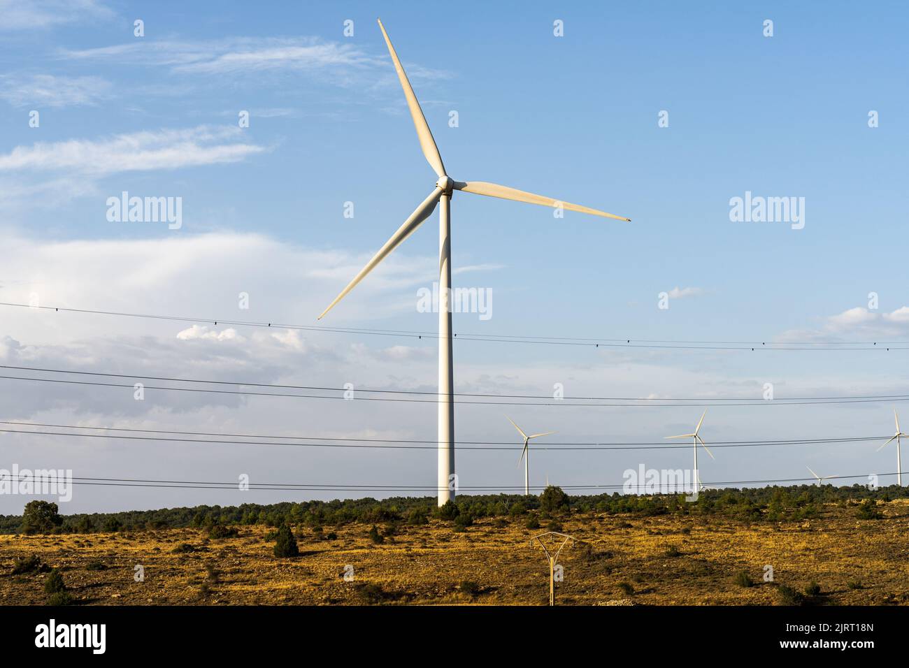 Erneuerbare Energien Windturbinen Stromerzeugung Stockfoto